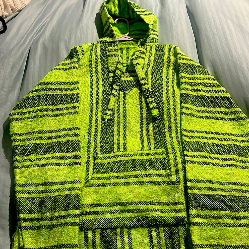 Green hand made sweater